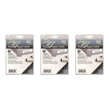 3x 5pc Jokari 10cm Erasable Magnet Label Refill Pack - White