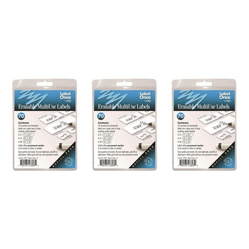 3x 70pc Jokari Erasable Multi-Use Laminated Label Assorted - White