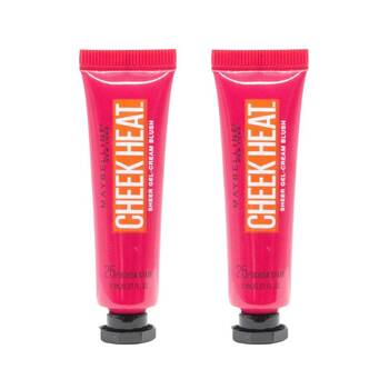 2PK Maybelline Cheek Heat 8ml Sheer Gel Cream Blush Fuchsia Spark 25 Makeup