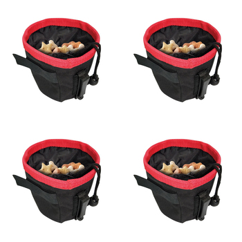 4PK M-Pets 15cm Nazca Treat Bag Dog/Puppy Pet Training Snack/Reward Pouch Holder Red