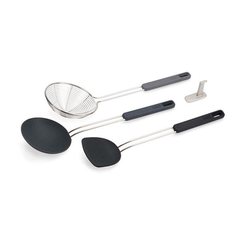 3pc Joseph Joseph Nest Fusion Silicone S/S Wok Utensil Set - Black