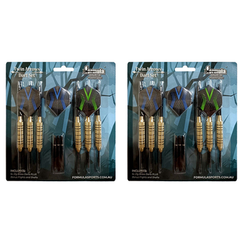 2PK Formula Sports Twin Arrows 21g Brass Barrel Darts Set