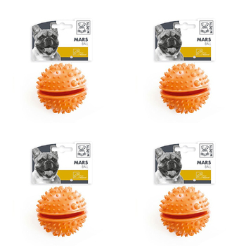 4PK M-Pets 8cm Mars Ball Dog/Puppy Interactive Pet Teaser/Exercise Bouncy Toy Assort
