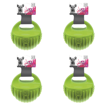 4PK M-Pets 7.7cm Arco Ball Dog/Puppy Interactive Fun Pet Fetch/Exercise Toy Green
