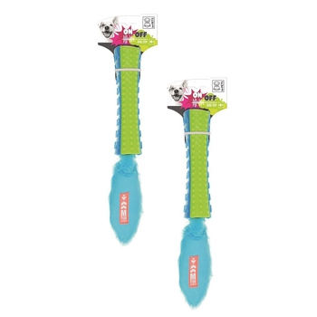 2PK M-Pets 40cm On/Off Funsty Dog/Puppy Pet Fun Teaser Plush Toy Blue