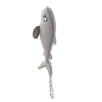 Paws & Claws 60cm Savage Shark Canvas Rope Tugger - Grey