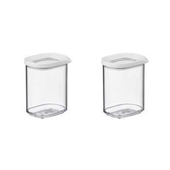 2x Mepal Modula Mini Food Storage Box w/ Lid 375ml/13oz - White