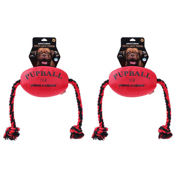 2PK Paws & Claws Footy Oxford Rope Tugger 75X25X20cm