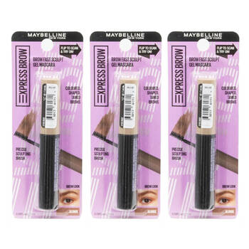 3PK Maybelline Express Brow Fast Sculpt Gel Mascara 2.75ml Blonde Eye Makeup