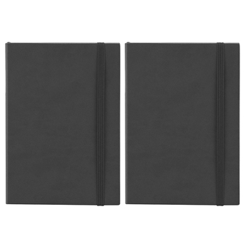 2PK Scripto A5 Flexi Home Office Meeting Writing Journal Black/Lined Paper