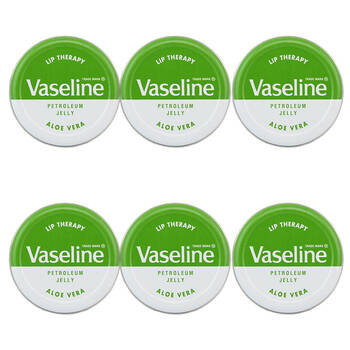 6PK Vaseline Lip Therapy Petroleum Moisturising Jelly Balm 20g Aloe Vera