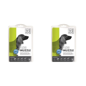 2PK M-Pets 22cm Flexi Muzzle Dog/Puppy Pet Biting/Barking w/ Adjustable Strap Small