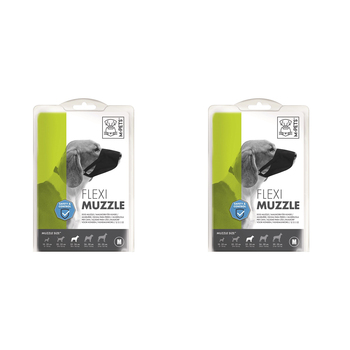 2PK M-Pets 26cm Flexi Muzzle Dog/Puppy Pet Biting/Barking w/ Adjustable Strap Medium