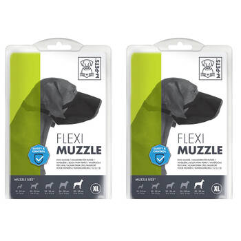 2PK M-Pets 35cm Flexi Muzzle Dog/Puppy Pet Biting/Barking w/ Adjustable Strap XL