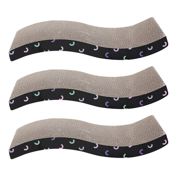 3x Paw & Claws 42x21cm Wavy Cat Scratch Pad Toy w/ Catnip