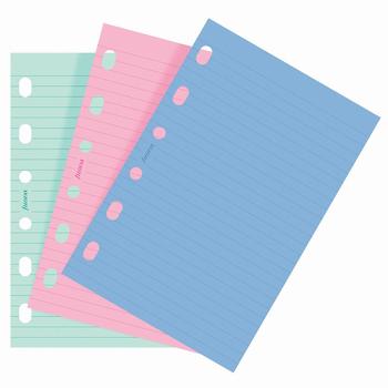 30pc Filofax Pocket Ruled Notepaper Refill Coloured
