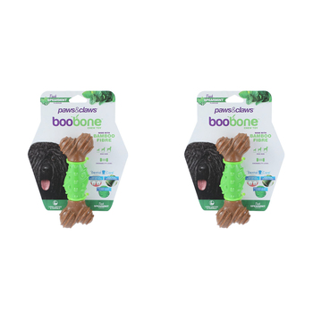 2x Paws & Claws BooBone Dental Bone Chew Toy - Spearmint