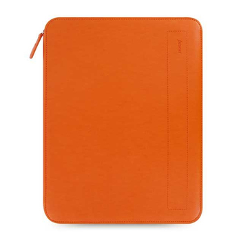 Filofax A4 Penny Bridge Zipped Folio w/ Ruled Notepad Tangerine