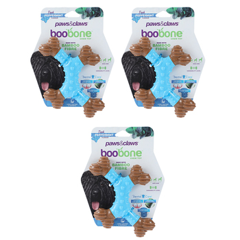 3x Paws & Claws BooBone 4 Way Dental Bone - Peppermint