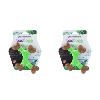 2x Paws & Claws BooBone 4 Way Dental Bone - Spearmint