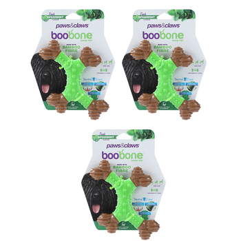 3x Paws & Claws BooBone 4 Way Dental Bone - Spearmint