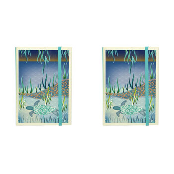 2PK Lantern Studios Botanica A6 Journal Stationery Hardcover - Turtles
