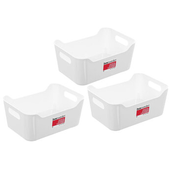 3PK Boxsweden Crystal Storage Container Med 25X18X10.5cm White