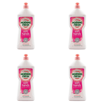 4PK Morning Fresh Concentrated Dishwashing Liquid Soft Hands Vanilla/Rose 680ml