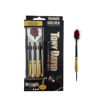 12pc Formula Sports 21g Tony David 90% Golden Tungsten Darts w/ Case