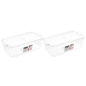 2PK Boxsweden Crystal 3.75L/33.5cm Storage Container w/ Lid - Clear