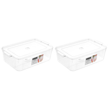 2PK Boxsweden Crystal 5.25L/33.5cm Storage Container w/ Lid Clear