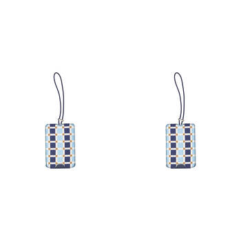 2PK Annabel Trends Check Luggage Tag Suitcase Identifier 11cm