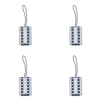 4PK Annabel Trends Check Luggage Tag Suitcase Identifier 11cm