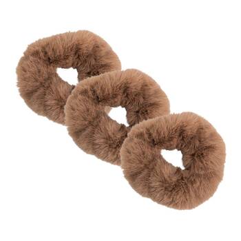 3PK Annabel Trends Womens Faux Fur Soft & Fluffy Hair Band 11cm- Brown