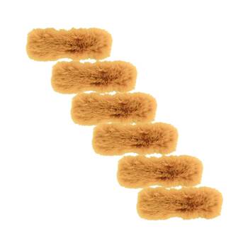 6PK Annabel Trends Hair Clip Faux Fur Women's Accessory 13x5cm - Mustard