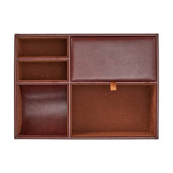 Annabel Trends Gentleman's Nightstand Tray Organiser 25.7x18.7cm Brown