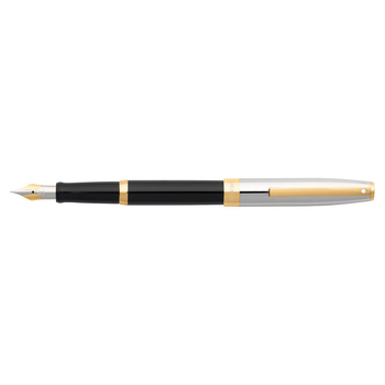 Sheaffer Sagaris Fountain Pen Medium Nib Black/Chrome/Gold TT