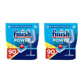 2x 90pc Finish Powerball All in 1 Dishwwasher Tablets Lemon Scent