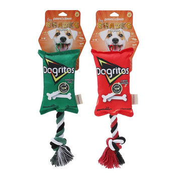 2PK Paws & Claws Pet/Dog 38cm Dogritos Snacks Oxford Tugger Toy w/ Rope Assorted