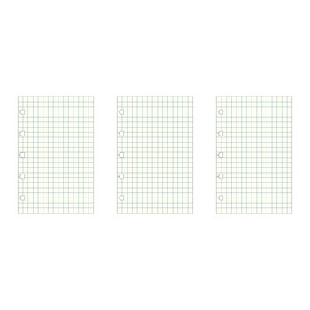 3x 32pc Filofax Pocket Notebook Paper Refill Squared White