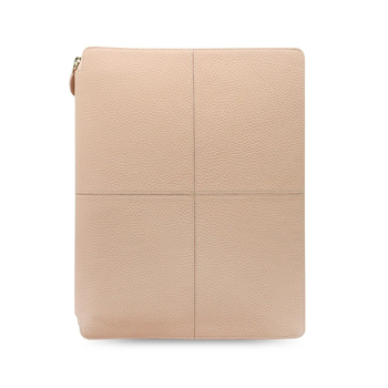 Filofax Classic Stitch A4 Writing Folio Notebook Soft Zip Leather - Peach
