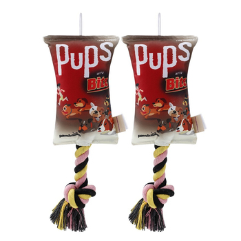 2PK Paws & Claws Pups Snacks 25cm Oxford Tugger Pet/DogToy w/ Rope