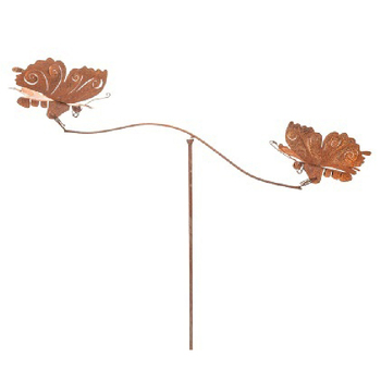 Garden Rust Metal 180cm Butterfly Or Dragonfly Balancer - Assorted