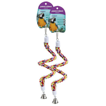 2PK Parrot Spiral Rope Toy W/ Bell 50X2Cm 