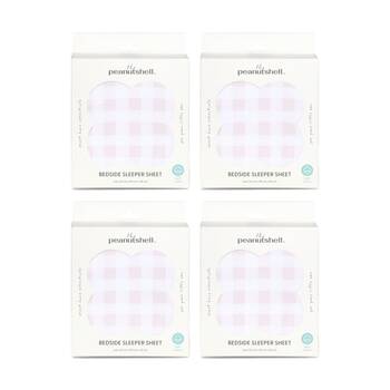 4PK The Peanutshell Forest Dreams Side Sleeper Cot Sheet Pink Gingham 52x90cm