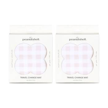 2PK The Peanutshell Forest Dreams Travel Baby Change Mat Cover Pink Check