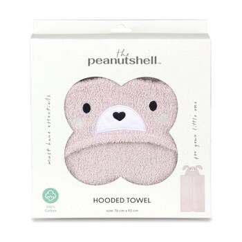 The Peanutshell Forest Dreams Kids Hooded Bunny Rabbit Towel 100% Cotton Pink