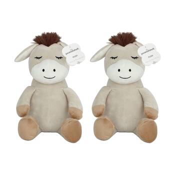 2PK The Peanutshell Forest Dreams Donkey Plush Childrens Toy 100% Cotton Pink