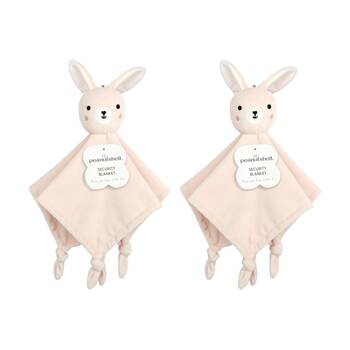 2PK The Peanutshell Forest Dreams Bunny Childrens Security Blanket Soft Toy Pink