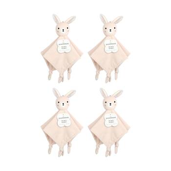 4PK The Peanutshell Forest Dreams Bunny Childrens Security Blanket Soft Toy Pink